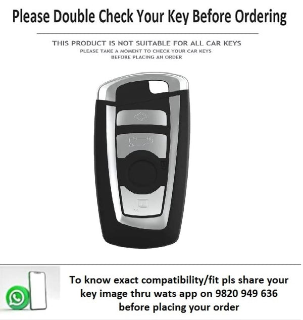 JVCV® Premium Soft TPU Leather Pattern Key Cover Compatible with BMW Smart Key