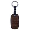 JVCV® Soft Handmade Leather Key Cover Compatible with Kia Sonet Seltos Carens 4 Button Smart Key