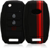 JVCV® Car Key Cover Compatible with Kia Folding Key - Rally Stripe