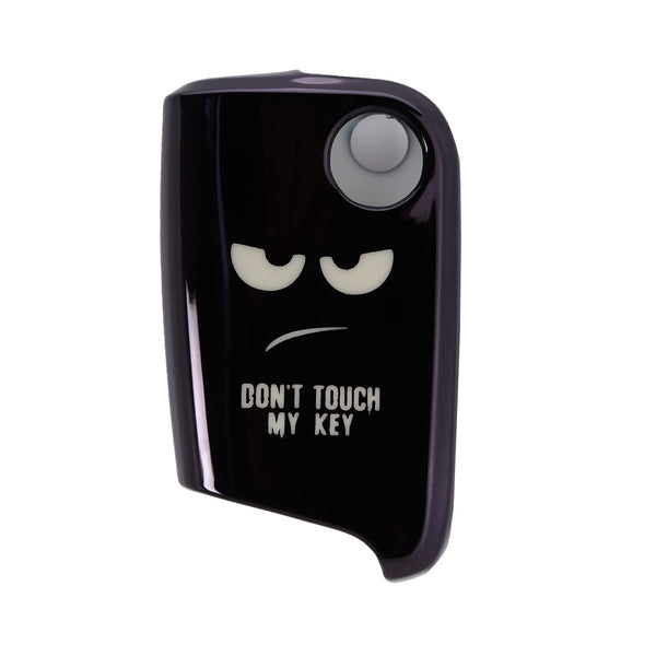 JVCV® TPU Car Key Cover Compatible with Skoda Kushaq Octavia, Kodiaq Superb Folding Key - Don’t Touch My Key