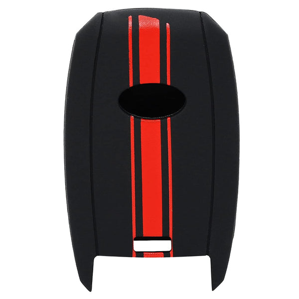 JVCV® Car Key Cover Compatible with Kia Seltos Sonet Carens 4 Button Smart Key - Rally Stripe
