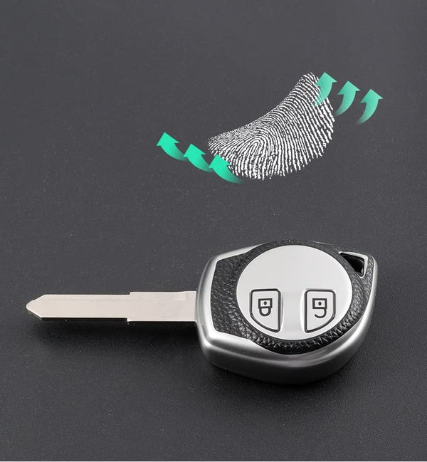 JVCV® Premium Soft TPU Leather Pattern Key Cover Compatible with 2 Button Key for Maruti Suzuki Swift Baleno S-Cross Ciaz Dzire WagonR SX4 Ritz