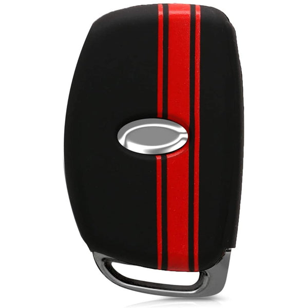 Car Key Cover Compatible with Hyundai Creta Venue Elantra Tucson i10 i20 Elite Active Xcent Verna 3 Button Push Button Start Key - Rally Stripes