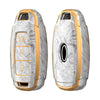 JVCV® Marble Gold Border TPU Key Cover Compatible with Hyundai Verna Push Button Start Car Key