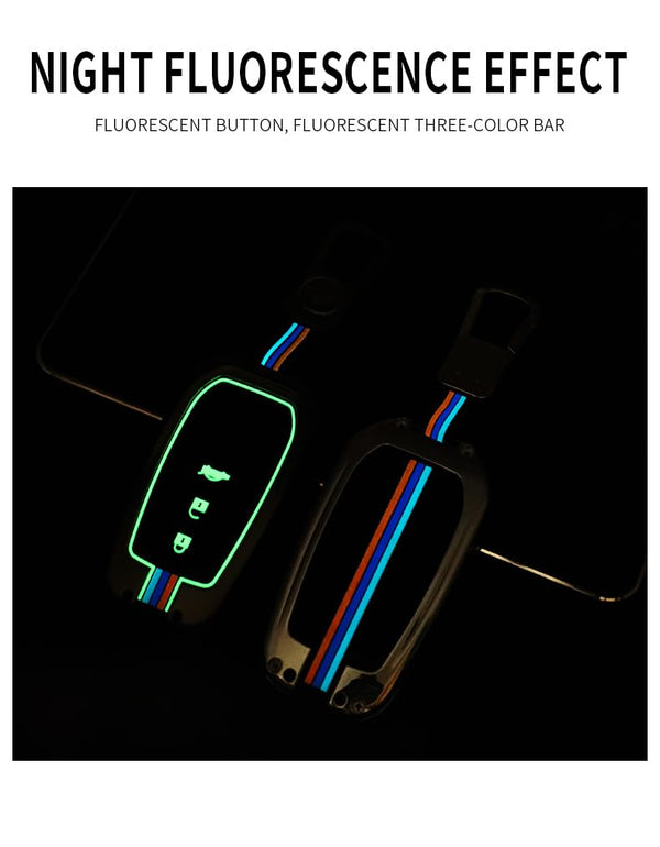 JVCV® Metal Key Cover Compatible with Toyota Fortuner, Hilux, Innova Crysta, Fortuner Legender, Innova HyCross, Land Cruiser 2B/3B Smart Key