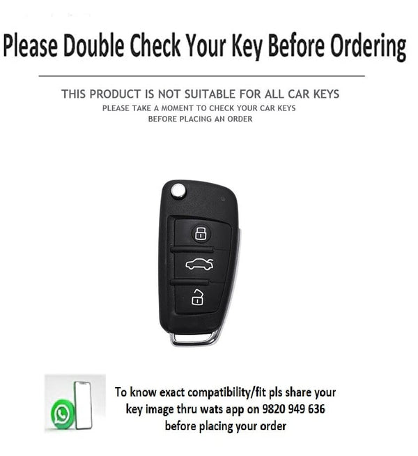 JVCV® Marble Gold Border TPU Key Cover Compatible with Audi A1 A3 A6 Q2 Q3 Q7 TT TTS R8 S3 S6 RS3 Folding Key
