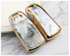 JVCV® Marble Gold Border TPU Key Cover Compatible with Audi A4 Smart Key