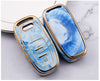 JVCV® Marble Gold Border TPU Key Cover Compatible with Audi Smart Key