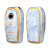 JVCV® Marble Gold Border TPU Key Cover Compatible with Toyota Innova Crysta Fortuner Legender Hycross Hilux Land Cruiser 3 Button Smart Key.