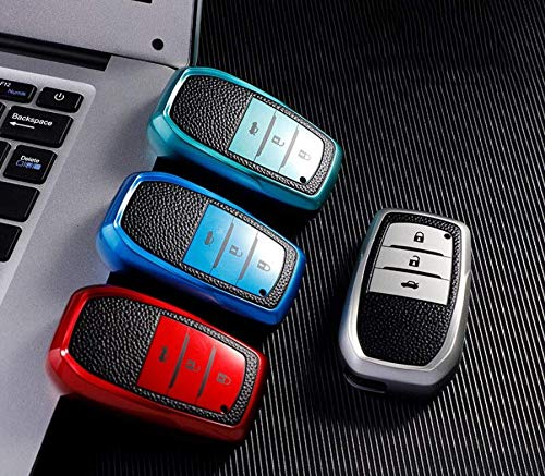 JVCV® Premium Soft TPU Leather Pattern Key Cover Compatible with Toyota Smart Key