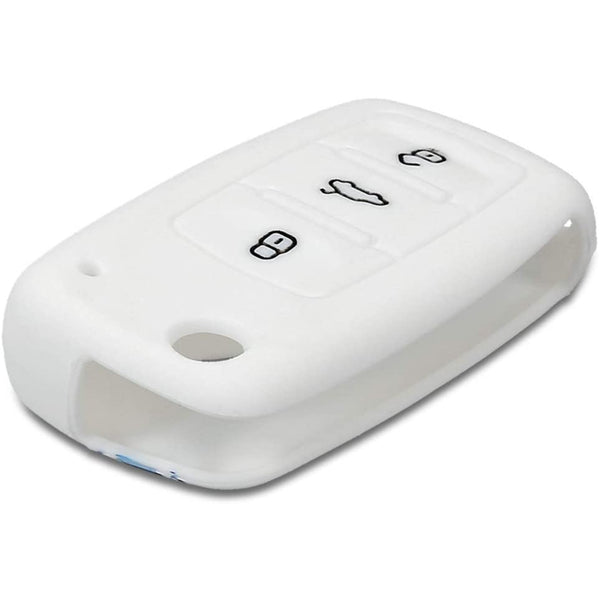 Car Key Cover Compatible with Volkswagen Polo Vento Jetta Ameo Passat and Skoda Rapid Laura Superb Octavia Fabia Yeti Folding Key - Rally Stripe