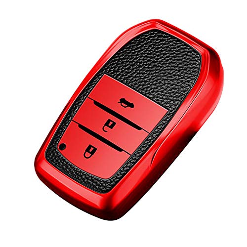 JVCV® Premium Soft TPU Leather Pattern Key Cover Compatible with Toyota Smart Key