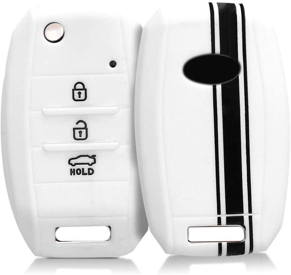JVCV® Car Key Cover Compatible with Kia Folding Key - Rally Stripe
