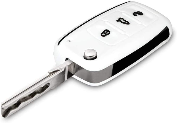 JVCV® Car Key Cover Compatible with Volkswagen Polo Vento Jetta Ameo Passat and Skoda Rapid Laura Superb Octavia Fabia Yeti Folding Key