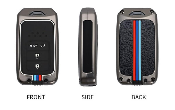 JVCV® Metal Key Cover compatible with Honda City, Elevate, Civic, Jazz, Amaze, CR-V, WR-V, BR-V 3/4 Button Push Button Start Smart Key