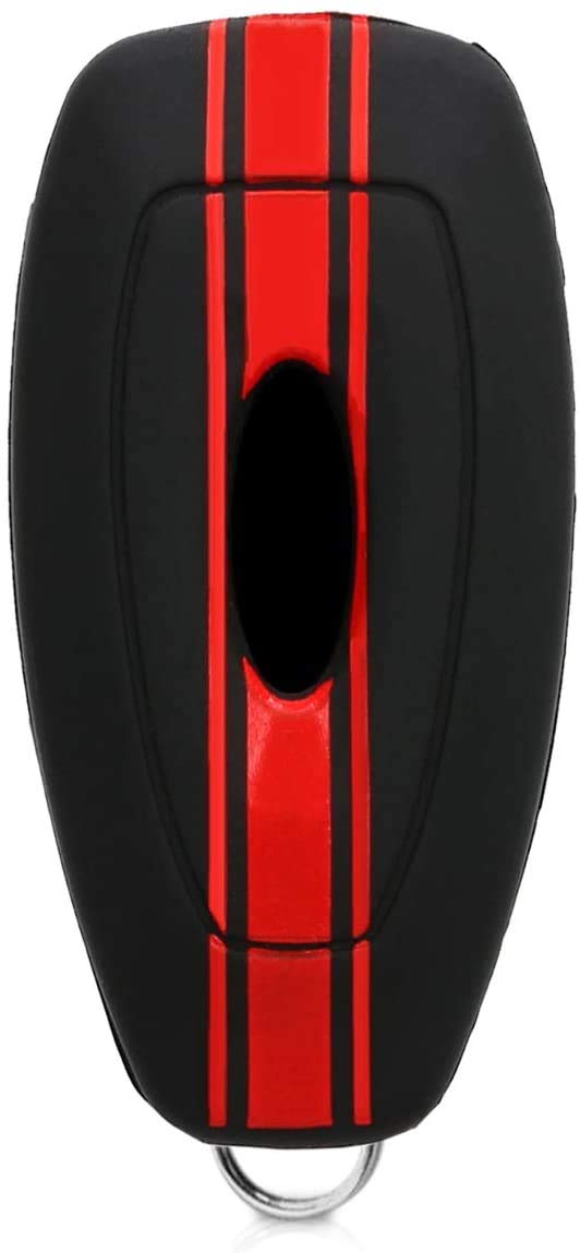 JVCV® Car Key Cover Compatible with Ford Ecosport Smart Key - Rally Stripe