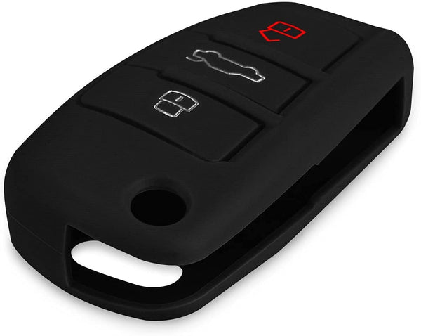 JVCV® Car Key Cover Compatible with Audi A1 A3 A6 Q2 Q3 Q7 TT TTS R8 S3 S6 RS3 Folding Key - Don't Touch My Key
