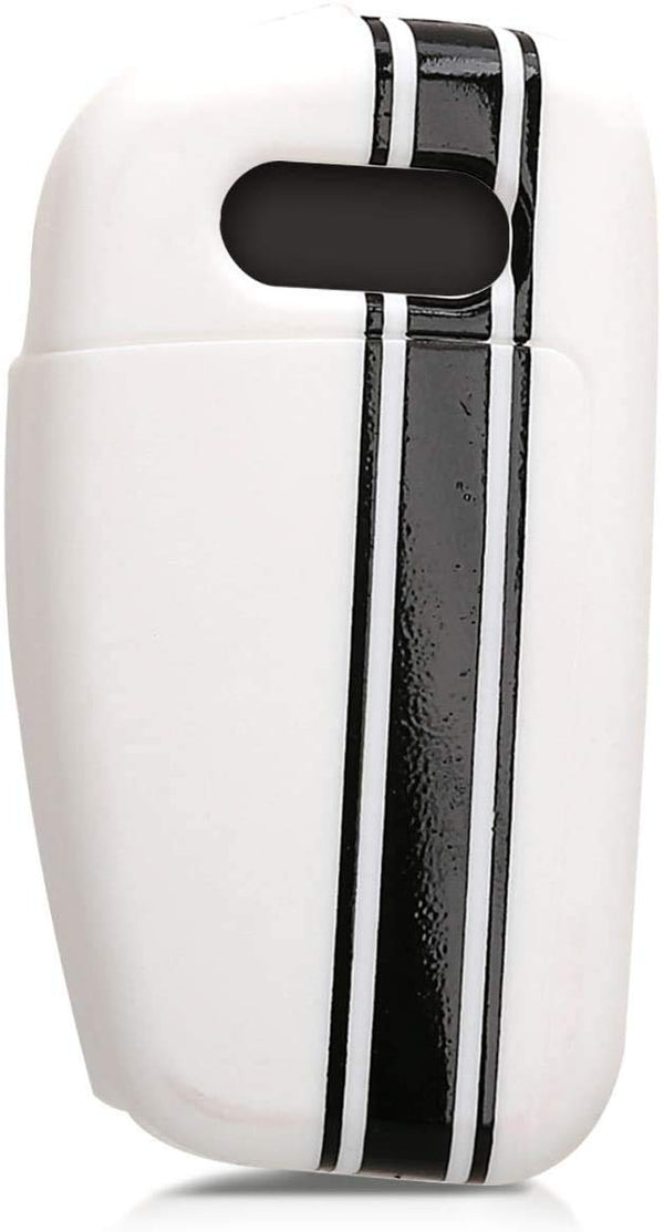 JVCV® Car Key Cover Compatible with Audi A1 A3 A6 Q2 Q3 Q7 TT TTS R8 S3 S6 RS3 Folding Key - Rally Stripe