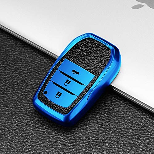 JVCV® Premium Soft TPU Leather Pattern Key Cover Compatible with Toyota Smart Key