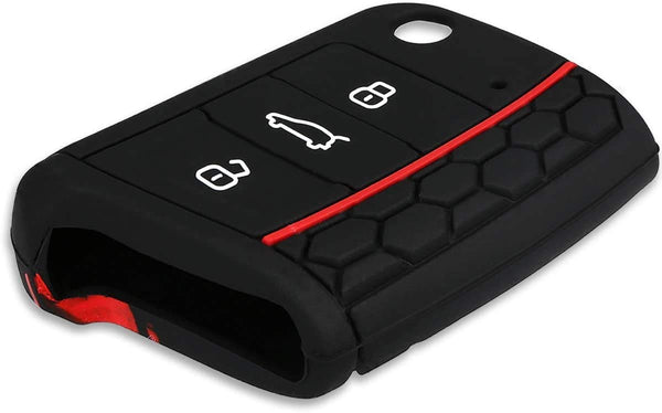 JVCV® Car Key Cover Compatible with Skoda Octavia, Kodiaq Superb Folding Key - Rally Stripe