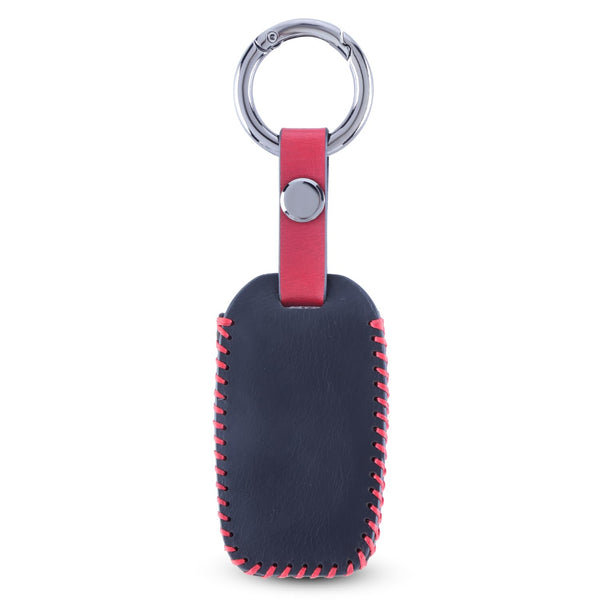 JVCV® Soft Handmade Leather Key Cover Compatible with Kia Sonet Seltos Carens 4 Button Smart Key