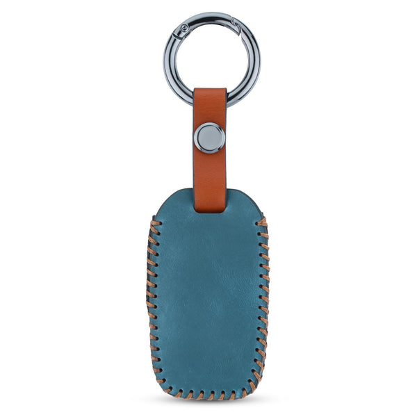 JVCV® Soft Handmade Leather Key Cover Compatible with Kia Sonet Seltos Carens 4 Button Smart Key