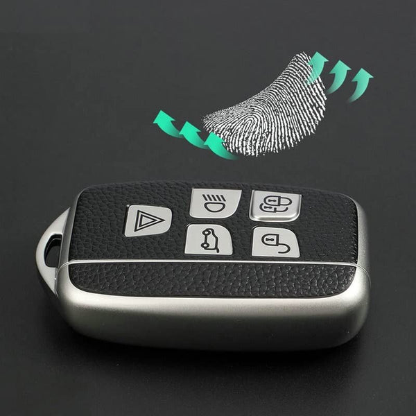 JVCV® Premium Soft TPU Leather Pattern Key Cover Compatible with Land Rover and Jaguar Smart Key