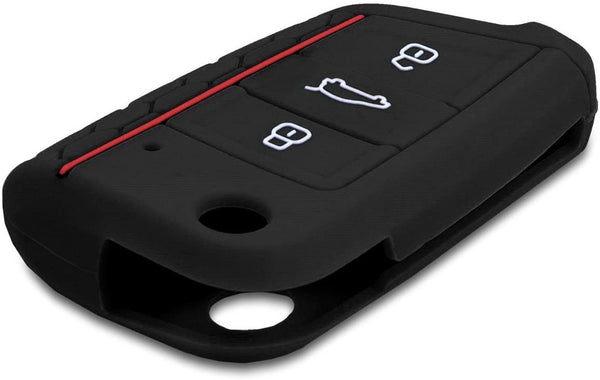 JVCV® Car Key Cover Compatible with Skoda Octavia, Kodiaq Superb Folding Key - Rally Stripe