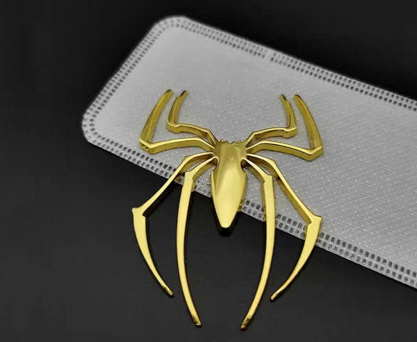 JVCV® 3D Metal Spider Sticker – Chrome Emblem Badge for Cars, Bikes, Laptops, Helmets & More