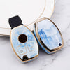 JVCV® Marble Gold Border TPU Key Cover Compatible with Mercedes Benz Smart Key