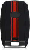 JVCV® Car Key Cover Compatible with Kia Seltos Sonet Carens 3 Button Smart Key - Rally Stripe
