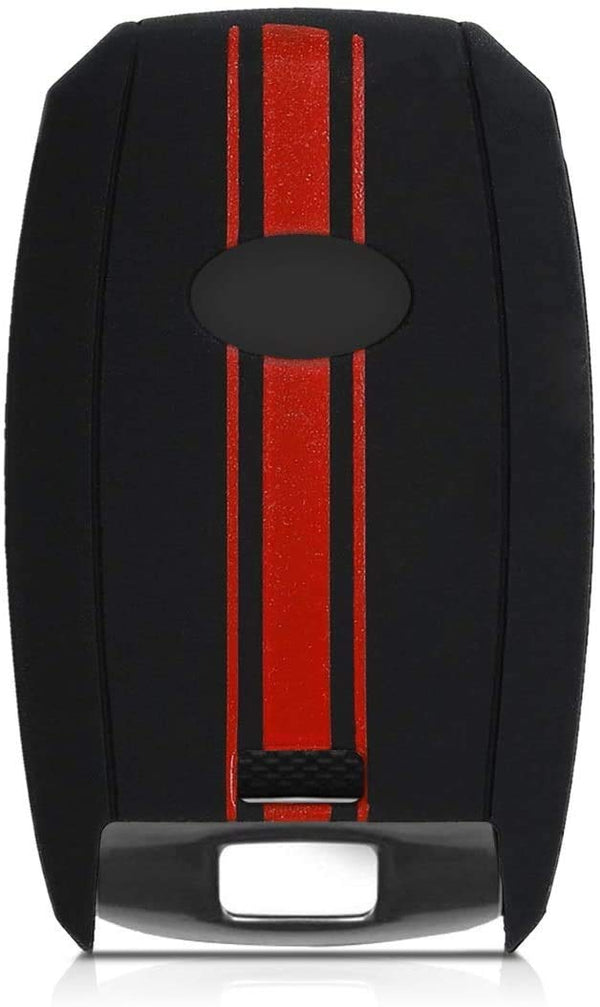 JVCV® Car Key Cover Compatible with Kia Seltos Sonet Carens 3 Button Smart Key - Rally Stripe