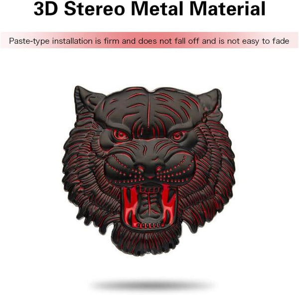 JVCV® 3D Metal Tiger Sticker – Chrome Emblem Badge for Cars, Bikes, Laptops, Helmets & More