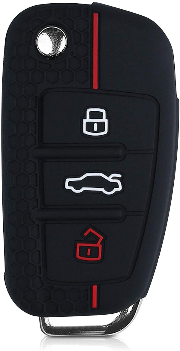 JVCV® Car Key Cover Compatible with Audi A1 A3 A6 Q2 Q3 Q7 TT TTS R8 S3 S6 RS3 Folding Key