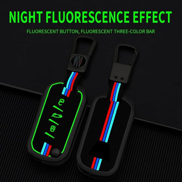 JVCV® Metal Key Cover compatible with Mahindra XUV 700, 3XO, Thar, Marazzo, Bolero, Scorpio, Scorpio N, XUV 300, TUV300 Plus and XUV 400 EV 3 Button flip Key