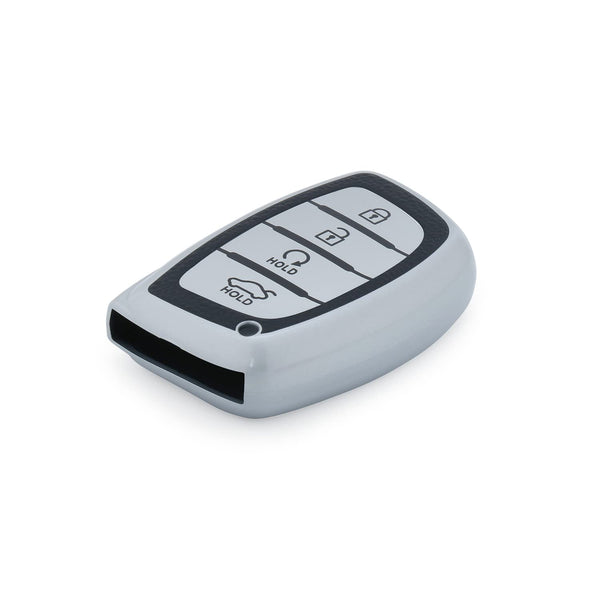 JVCV® Premium Soft TPU Leather Pattern Key Cover Compatible with Hyundai Smart Key
