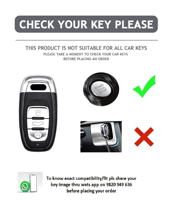 JVCV® Marble Gold Border TPU Key Cover Compatible with Audi Smart Key