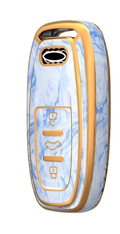 JVCV® Marble Gold Border TPU Key Cover Compatible with Audi Smart Key