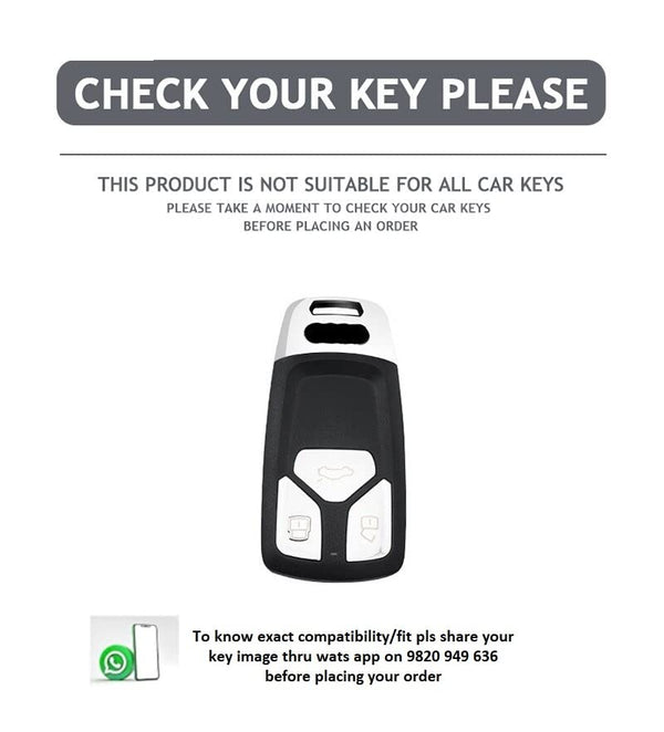 JVCV® Marble Gold Border TPU Key Cover Compatible with Audi A4 Smart Key