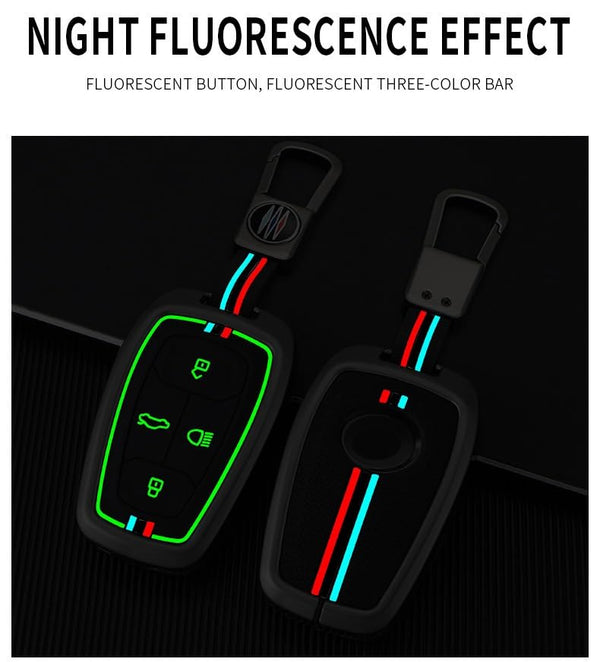 JVCV® Metal Key Cover compatible with Tata Nexon, Harrier, Tiago EV, Altroz, Tigor, Safari, Nexon EV, Punch, Punch EV 4 Button Smart Key