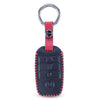 JVCV® Soft Handmade Leather Key Cover Compatible with Kia Sonet Seltos Carens 4 Button Smart Key