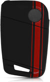 JVCV® Car Key Cover Compatible with Skoda Kodiaq, Superb, Octavia Push Button Start Car Smart Key - Rally Stripe