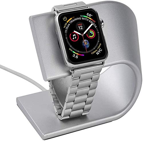 JVCV Sturdy Aluminum Platform Charger Stand Charging Dock Station Holder Cradle Compatible with Apple Watch/iWatch 2 3 4 38mm 40mm 42mm and 44 mm All Models
