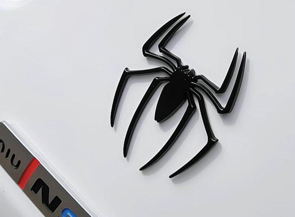 JVCV® 3D Metal Spider Sticker – Chrome Emblem Badge for Cars, Bikes, Laptops, Helmets & More