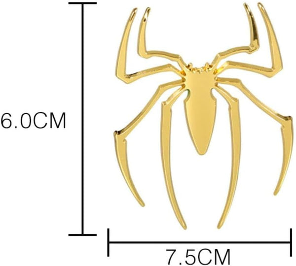 JVCV® 3D Metal Spider Sticker – Chrome Emblem Badge for Cars, Bikes, Laptops, Helmets & More