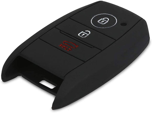 JVCV® Car Styling Soft Silicone Key Cover Compatible with Kia Seltos Sonet Carens 3 Button Smart Key - Don't Touch My Key