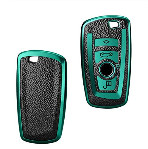 JVCV® Premium Soft TPU Leather Pattern Key Cover Compatible with BMW Smart Key