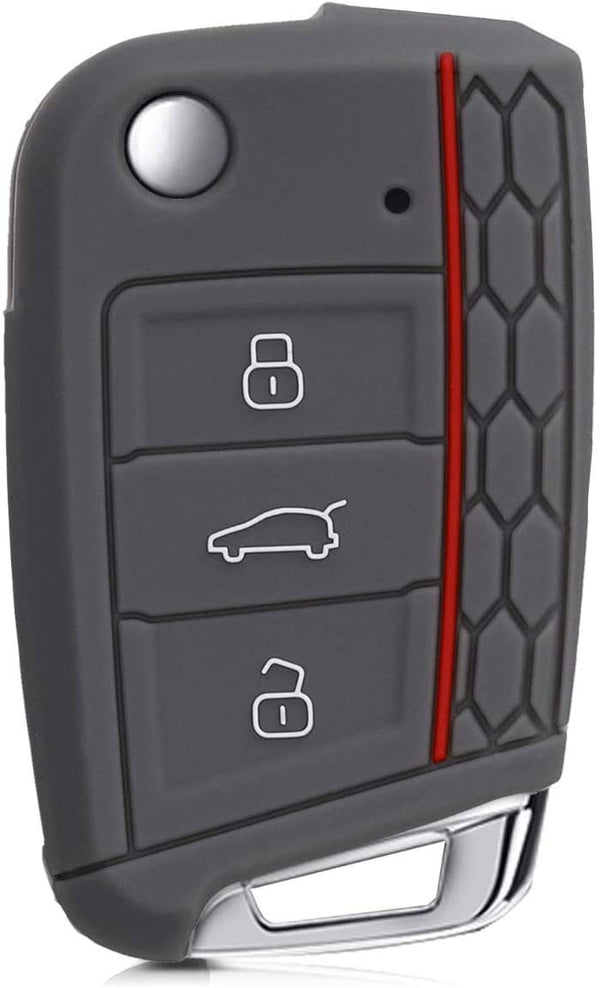 JVCV® Car Key Cover Compatible with Skoda Octavia, Kodiaq Superb Folding Key - Rally Stripe