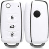 JVCV® Car Key Cover Compatible with Volkswagen Polo Vento Jetta Ameo Passat and Skoda Rapid Laura Superb Octavia Fabia Yeti Folding Key
