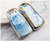 JVCV® Marble Gold Border TPU Key Cover Compatible with Audi A4 Smart Key